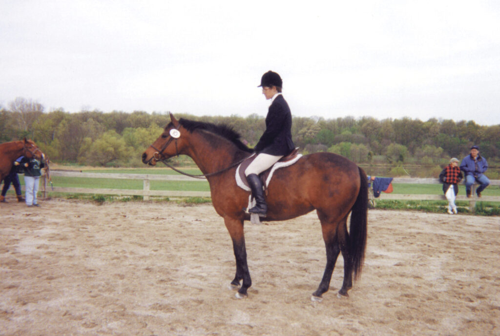 Kerrymor's True Colors poses at a dressage show in the late 1990s at the Bridlespur Hunt Club.