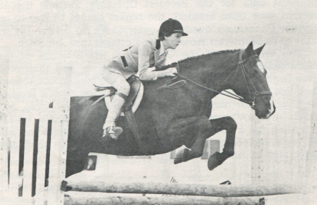 Kimberly Hackett of Dunwoody, Georgia, and her Connemara, Mr. B, won the Georgia Hunter Jumper Association Pony Medal in 1976.