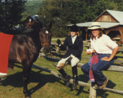 Kerrymor's Autumn Hope with Katie Dalzell and Susan Baginski at the ACPS Region 1 Connemara Breed Show in 1981 in Woodstock, Vermont.
