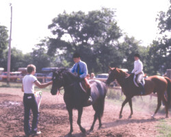 Kerrymor's Autumn Hope and Terry McKenna receive a ribbon in the early 1980s. Kerrymor's Autumn Hope and Terry McKenna receive a ribbon in the early 1980s.