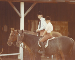 Kerrymor's Autumn Hope and Terry McKenna hang out at a horse show in the early 1980s.