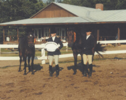 Kerrymor's Autumn Hope with Katie Dalzell and Ann Dalzell at the ACPS Region 1 Connemara Breed Show 1981 in Woodstock, Vermont. Hope was grand champion at the show.