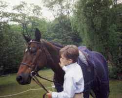 Round Robin's Easter Bonnet with Chapman Hopkins in the 1990s. (Photo by the Hopkins family) Round Robin's Easter Bonnet with Chapman Hopkins in the 1990s.