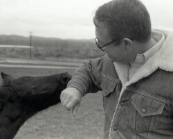 Kerrymor Chimera taste tests Joe McKenna's coat in 1983.