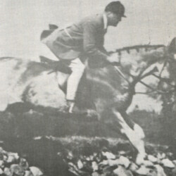 Paddy Keough riding Easter Joy in the Myopia Horse Show in 1960. Paddy Keough riding Easter Joy in the Myopia Horse Show in 1960.