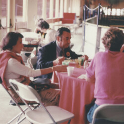 Joan McKenna Sr., Dr. Dean Hodge and two other horse show volunteers eat at Queeny Park in the late 1970s during a break from the St. Louis National Charity Horse Show. Joan McKenna Sr., Dr. Dean Hodge and two other horse show volunteers eat at Queeny Park in the late 1970s during a break from the St. Louis National Charity Horse Show.